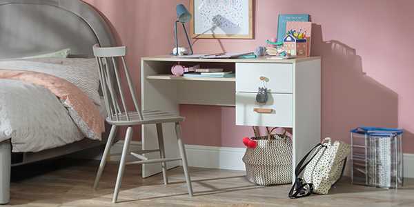 Ideal for homework or arts and crafts. Shop desks, tables and chairs and storage.